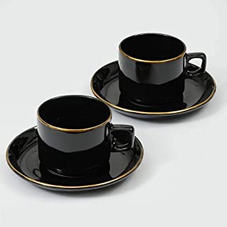 Cup with Saucer Black (Set of 6 Nos)